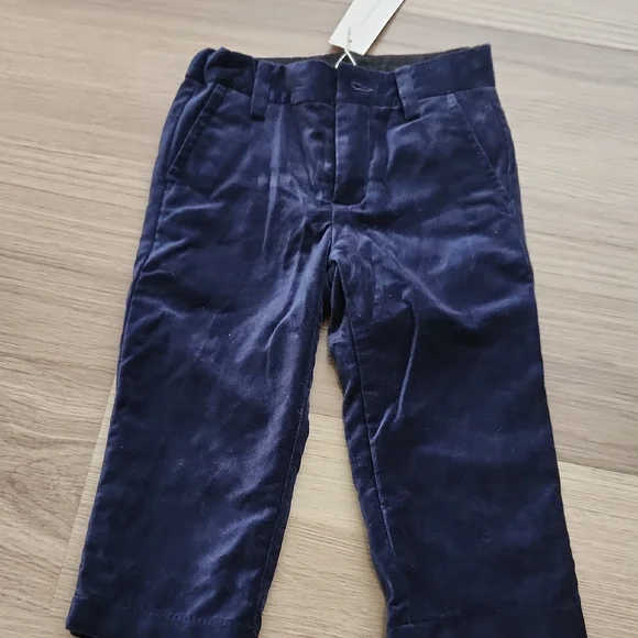 Janie And Jack Velvet Navy Pants - Picture 2 of 4